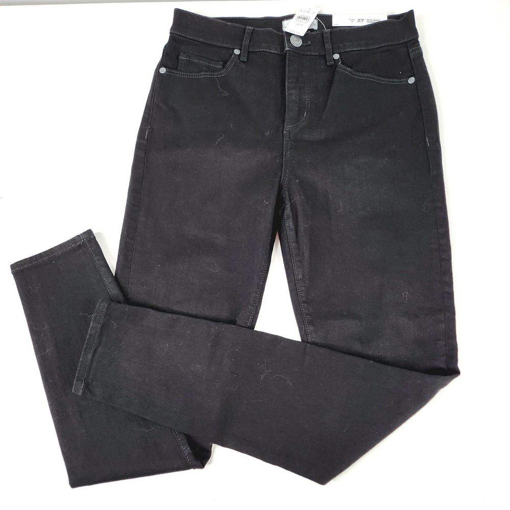 Ann Taylor Loft | NWT High Waist Skinny Black Slim Pocket Size 27